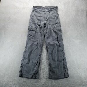 American Eagle Pants Womens 4 Gray Baggy Cargo High Rise Stretch Boho